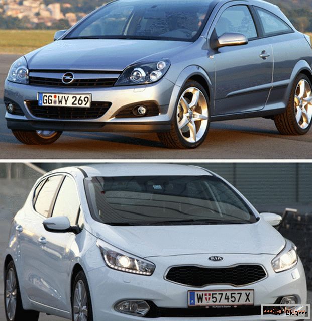 Porównanie samochodów Opel Astra GTC i Kia Sid GT